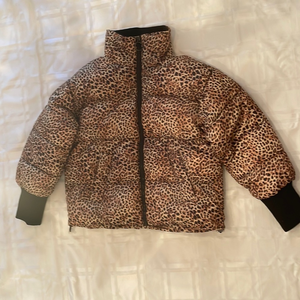 Cheetah print franki by francesca’s size 12 puffy winter jacket